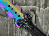 Athame / Dagger - Small - Aurora Borealis Rams Head Lucifer 7.5 Inches (MINI-1046)