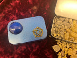 Pentacle Incense Tin Pewter Glass Metal  w/ Sumatra Altar Resin Mix (RESN-1021)