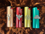 Lighter Case for Bic with Pagan Symbols - One Lighter Metal Metallic Color