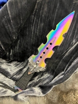 Athame / Dagger - Small - Aurora Borealis Death Head Moth Horned God 7.5 Inches (MINI-1054)