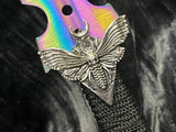 Athame / Dagger - Small - Aurora Borealis Death Head Moth Horned God 7.5 Inches (MINI-1054)