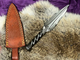 Hand Forged Railroad Spike Athame, Death Head Moth, Altar Dagger