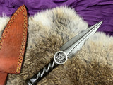 Athame Large Celtic Pentacle Hand Forged Railroad Spike 10.5 Inches Heavy Ceremonial Blade (DAGG-1127)