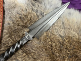 Athame Luna Moth Moon Hand Forged Railroad Spike 10.5 Inches Heavy Ceremonial Blade (DAGG-1128)