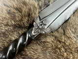 Hand Forged Railroad Spike Athame, Death Head Moth, Altar Dagger