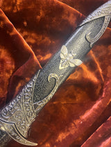 Athame - Horned Moth Celtic Stainless Steel Double Sided Unsharpened Blade (DAGG-1131)