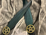 Athame / Dagger - Bronze Pentacle Color Changing Purple Green Metallic Accents 6.5 Inches (MINI-1080)