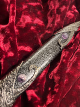 Athame - Amethyst Celtic Stainless Steel Double Sided Unsharpened Blade (DAGG-1132)