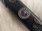 Athame - Amethyst Runes Stainless Steel Double Sided Unsharpened Blade Celtic (DAGG-1138)