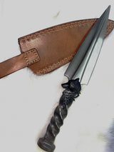Athame Large Celtic Wolf Hand Forged Railroad Spike 10.5 Inches Heavy Ceremonial Blade