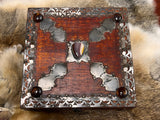 Red Mango Wood Box: Banded Agate Gemstone