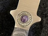 Athame Stainless Steel Black Wood Handle Amethyst Runes Viking Norse Two Sizes