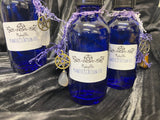 Manifestation Oil 30ml Blue Cobalt Glass Bottle with Pentacle and Gemstone