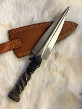 Athame Large Celtic Wolf Hand Forged Railroad Spike 10.5 Inches Heavy Ceremonial Blade