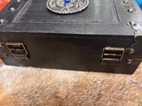 Chest - Stained Bronze Metal Horned God Pentacle Celtic Handmade 9.5" x 6.5" x 3.5"