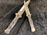 Athame Stainless Steel Black Wood Handle Amethyst Runes Viking Norse Two Sizes