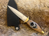 Athame - Brass and Wood Handle 7.5 inches Samhain Bat Black