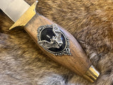 Athame - Brass and Wood Handle 7.5 inches Samhain Bat Black
