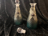 Painted Glass Jar: Gemstone, Crystal Cork, Ombre Texture