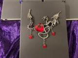 Dragon Heart Leather Journal: Lined Paper, Elastic Closure Choice of Black, Red or Blue