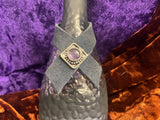 Hand Painted Moon Water Glass Jar: Amethyst Gemstone Crystal Cork