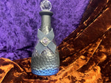 Hand Painted Moon Water Glass Jar: Amethyst Gemstone Crystal Cork