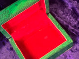 Altar Box Celtic Pentacle Dyed Green Shell Red Felt Inside 4.25"x2.25"x3.25" Handmade