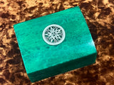 Altar Box Celtic Pentacle Dyed Green Shell Red Felt Inside 4.25"x2.25"x3.25" Handmade