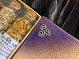 Witch's Herb Gift Set - 4 Glass Vials Pentagram Box - You Choose Herbs