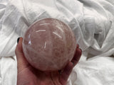 4 Pounds + Rose Quartz Crystal Ball Sphere Heavy Specimen (2)