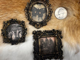 Magnets 3 antiqued frames lot samhain witchy theme OOAK handmade gift (C)