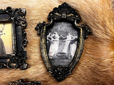Magnets 3 antiqued frames lot samhain witchy theme OOAK handmade gift (H)