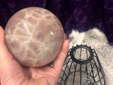 Lilith Rose Quartz Crystal Ball Sphere Heavy Specimen with Stand 3lbs12oz  OOAK
