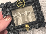 Witch Circle Magnet, Bronze Skull & Pentacle, Dark Samhain Decor