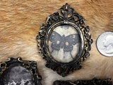 Magnets 3 antiqued frames lot samhain witchy theme OOAK handmade gift (C)