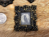 Magnets 3 antiqued frames lot samhain witchy theme OOAK handmade gift (G)