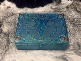 Teal Hecate Triple Moon Altar Box - Celtic Pentagram Chest
