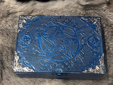 Blue Celtic Pentagram Chest, Velvet Lined Altar Box