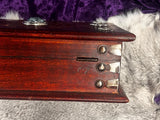 Jasper Pentacle Horned Moth Celtic Knot Chest Large Wood Carved Red Mango 10x6" OOAK
