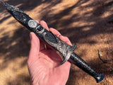 Athame - Celtic Pentacle Amethyst Stone Stainless Steel Double Sided Unsharpened Blade