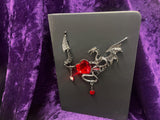 Dragon Heart Leather Journal: Lined Paper, Elastic Closure Choice of Black, Red or Blue