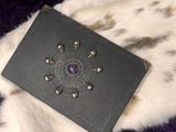 Journal Amethyst Gemstone Brass Skulls Grimoire Book of Shadows Celtic 5.75" x 8.25"