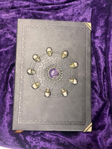 Journal Amethyst Gemstone Brass Skulls Grimoire Book of Shadows Celtic 5.75" x 8.25"