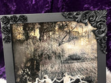 Circle of Witches Picture Framed Roses Matte Black Bronze Pentacle 8x10 Hanging or Standing