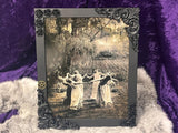 Circle of Witches Picture Framed Roses Matte Black Bronze Pentacle 8x10 Hanging or Standing