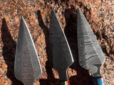 3 Damascus Bosom Athame Dagger Sheath Wood Resin Handle Handmade 5.5 Inches Lot 3