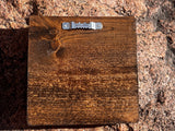 Wood Plaque Law of Three 4.75x4.75 Bronze Embellishments Handmade