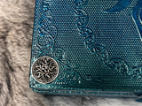 Teal Hecate Triple Moon Altar Box - Celtic Pentagram Chest