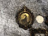 Magnets 3 antiqued frames lot samhain witchy theme OOAK handmade gift (5)