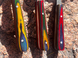 3 Damascus Bosom Athame Dagger Sheath Wood Handle Handmade 5.5 Inches Lot 5